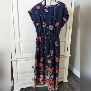 SHEIN - floral and cheetah print maxi dress - Size Small